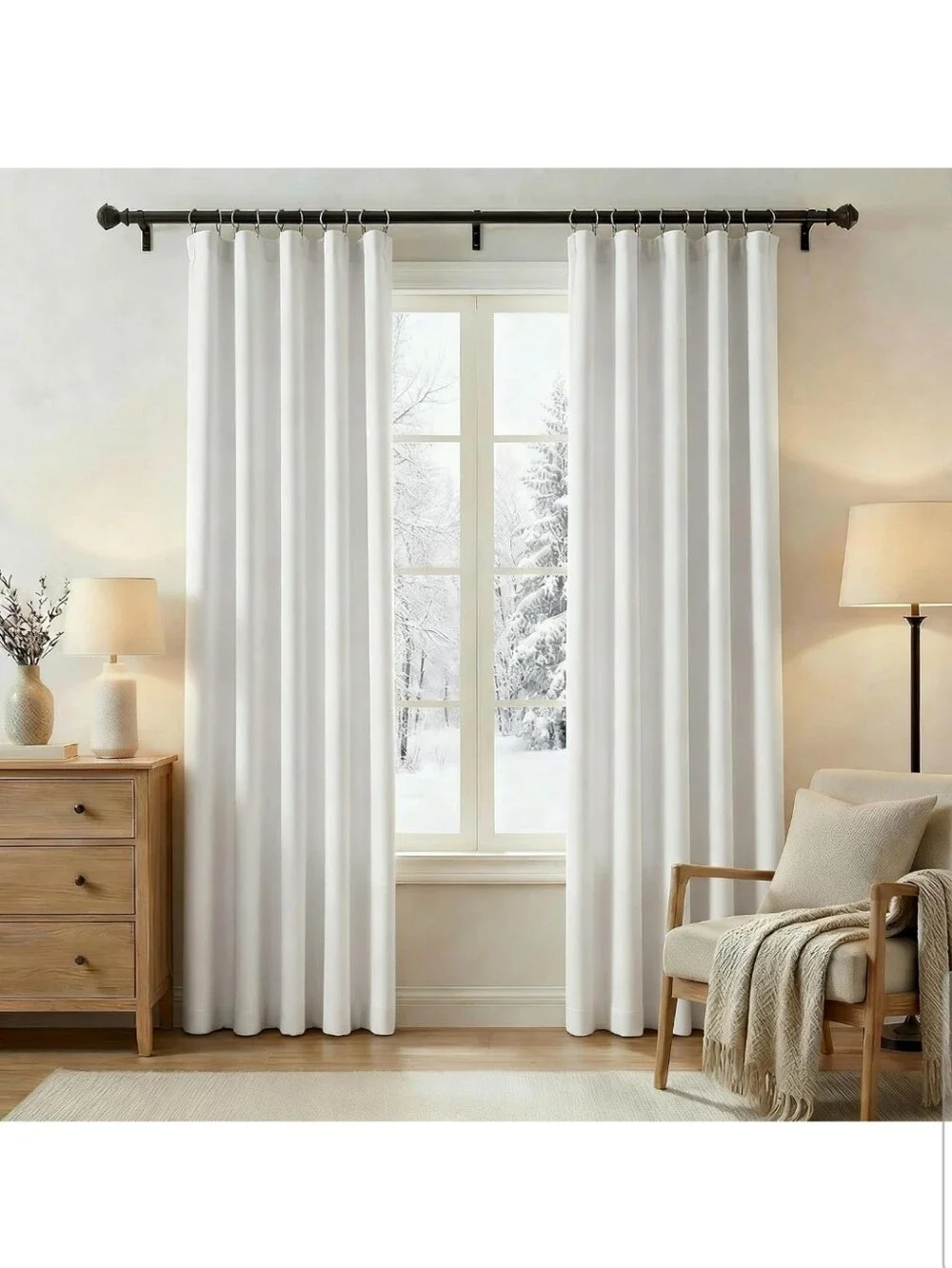 Black and White Reversible Curtain Panel | 50